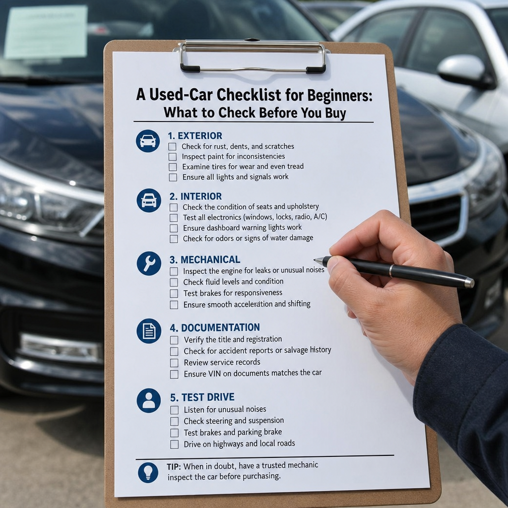 A Used-Car Checklist for Beginners: What to Check Before You Buy